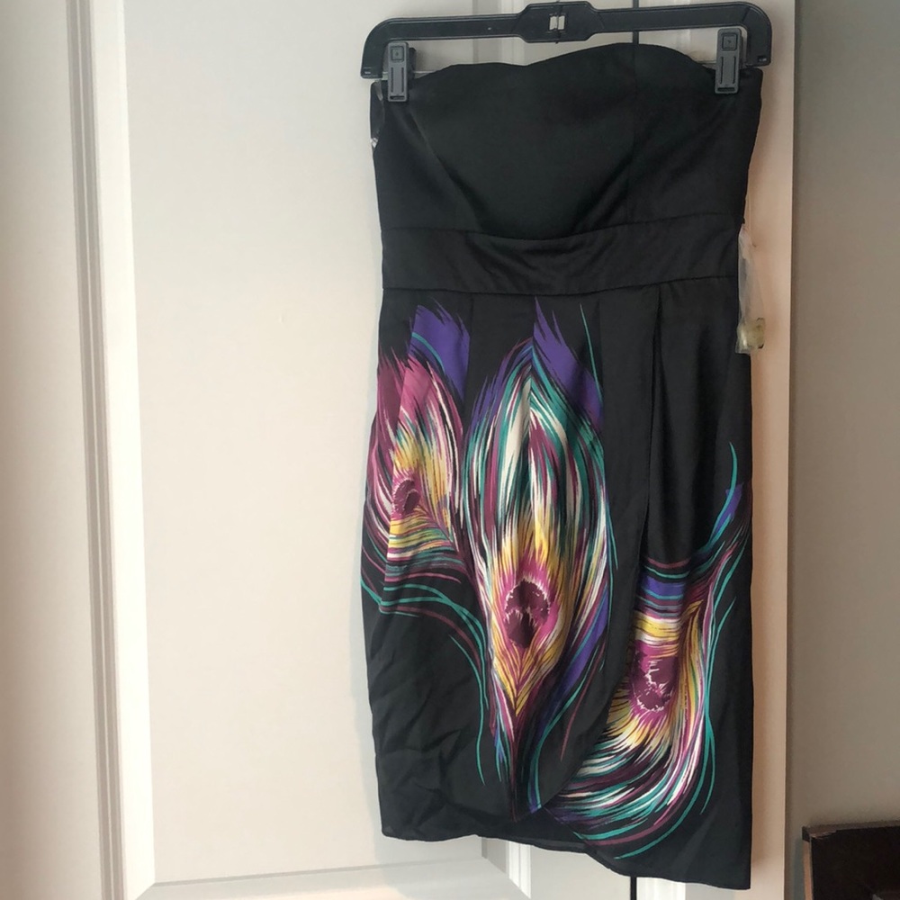 Forever 21 strapless peacock dress